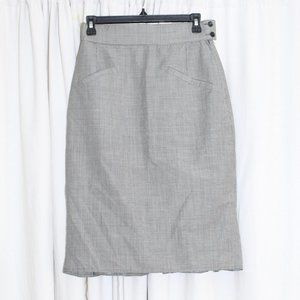 Max Mara Black White Houndstooth Midi Skirt Women's Small 27" Waist